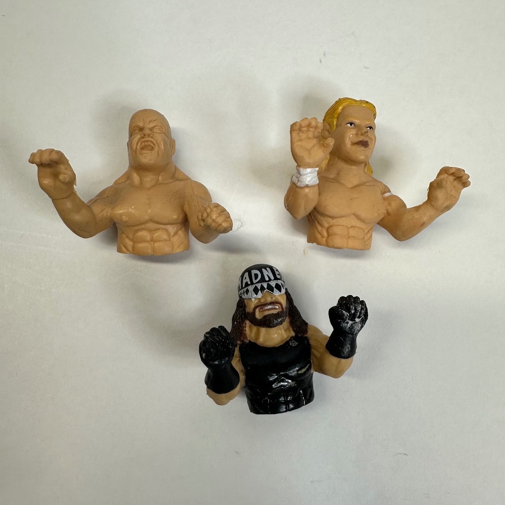 Vintage 1999 WCW Pencil Toppers Lot Randy Savage Goldberg Lex Luther 3pc
